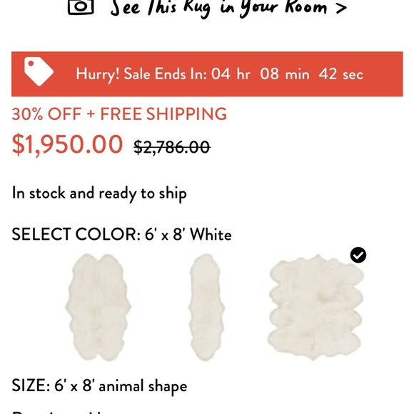 Luxurious Surya Sheepskin SHS-9600 Area Rug Retail $1950 - Picture 6 of 7